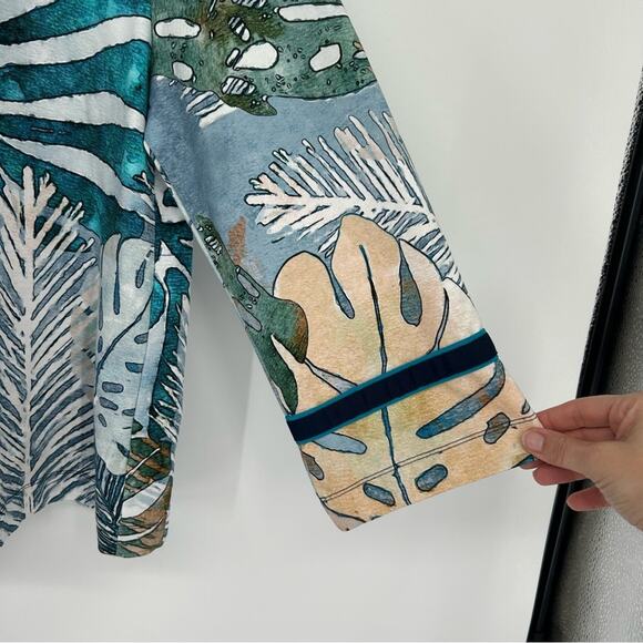 Art Simply by Dolcezza Art to Wear Tropical Print Jacket Size Large - Picture 7 of 7